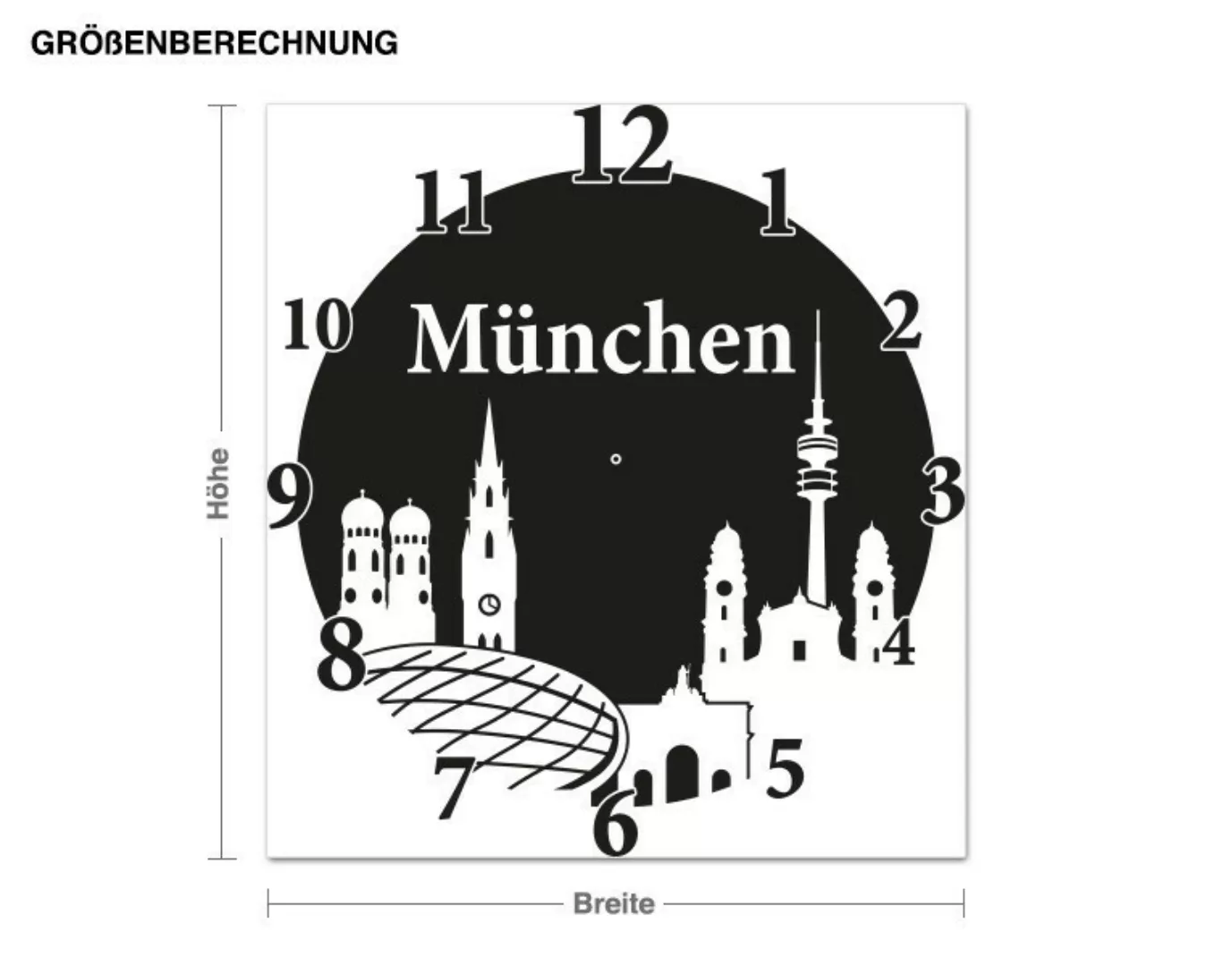 Wandtattoo-Uhr München günstig online kaufen