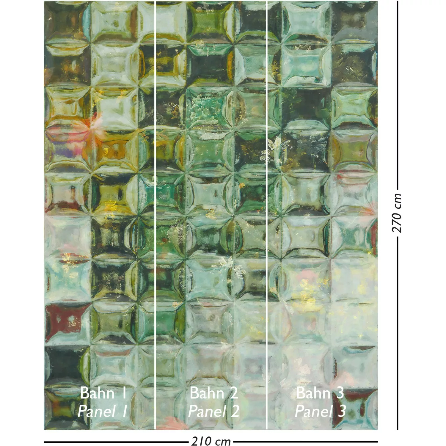 Vliestapete Wandbild Glassy 2,70 m x 2,10 m Mehrfarbig FSC® günstig online kaufen