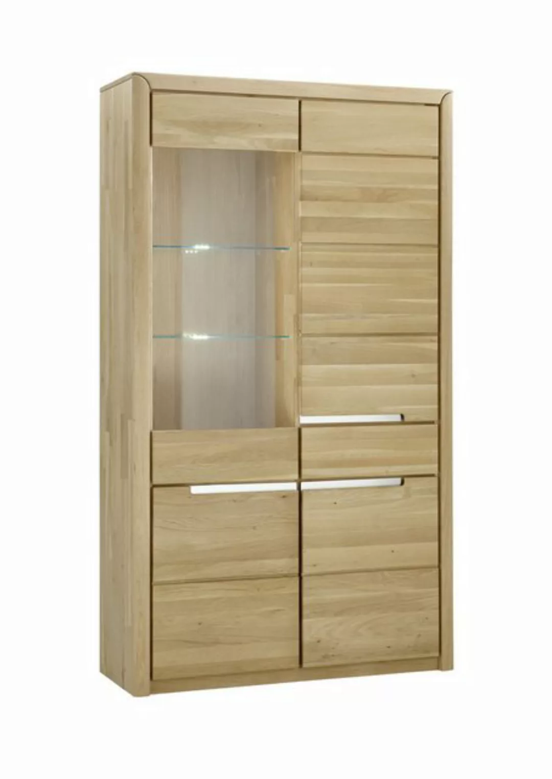 58 aufm Kessel Vitrine Massivholz Ianka 114x198x41 Vitrine Wildeiche Bianco günstig online kaufen