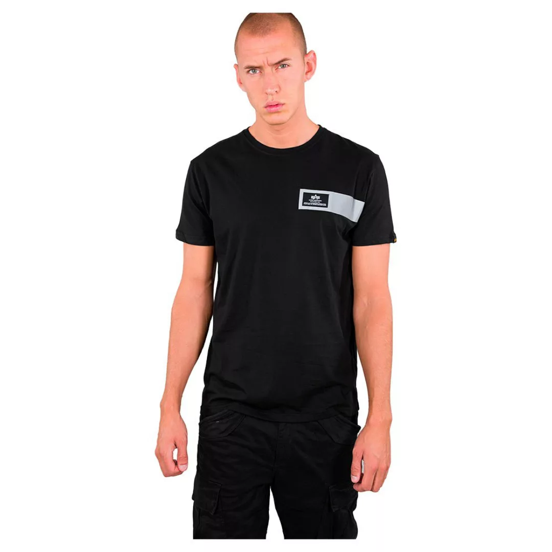 Alpha Industries Reflective Stripes Kurzärmeliges T-shirt S Black günstig online kaufen
