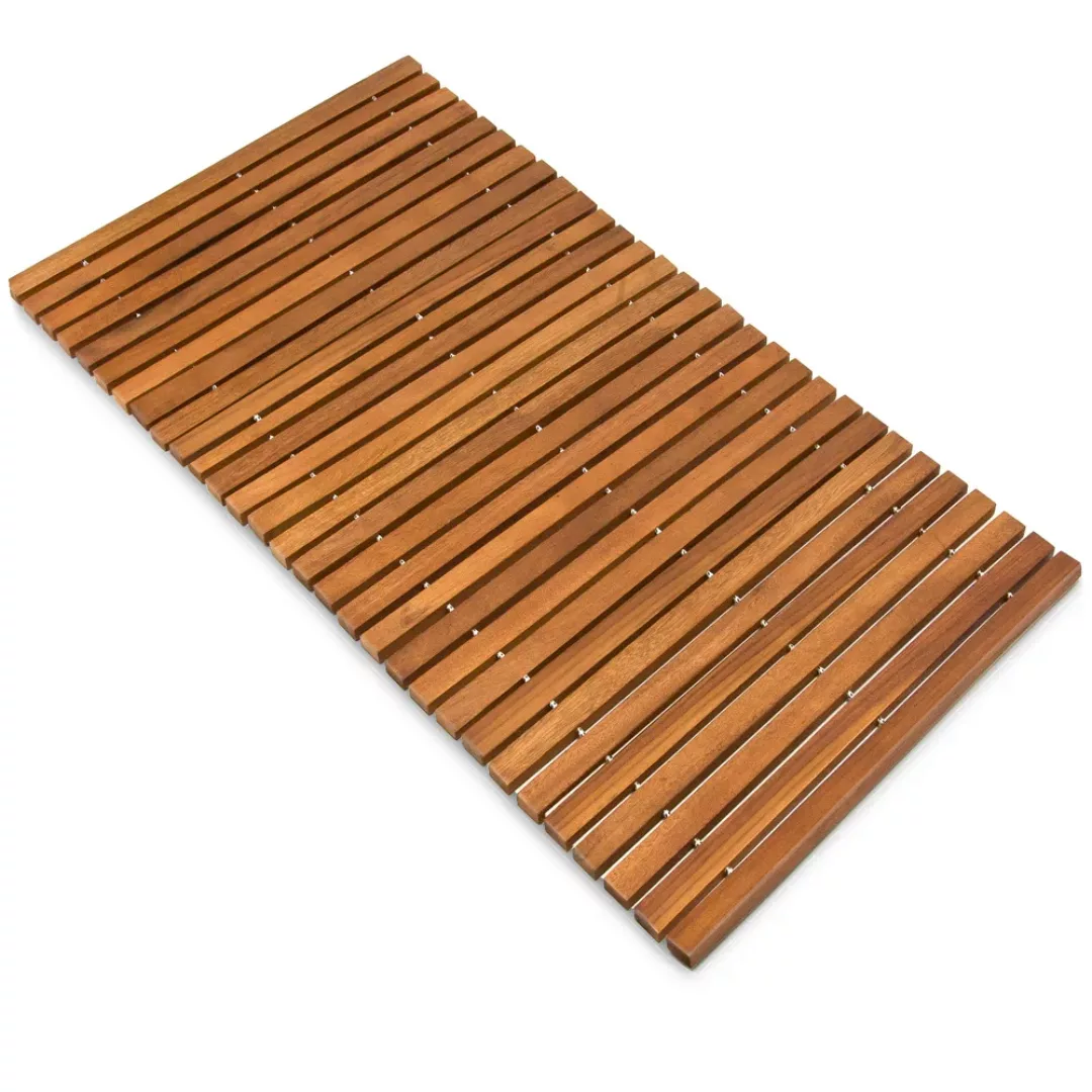 Badvorleger Holz 76x50 cm FSC-zertifiziertes Akazienholz Gummistopper günstig online kaufen