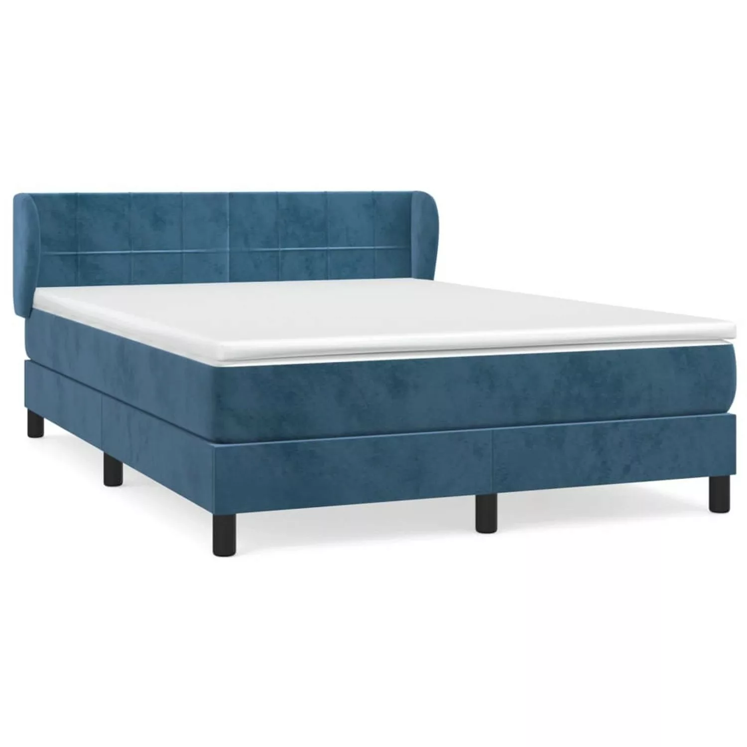 vidaXL Boxspringbett mit Matratze Dunkelblau 140x190 cm Samt1466927 günstig online kaufen