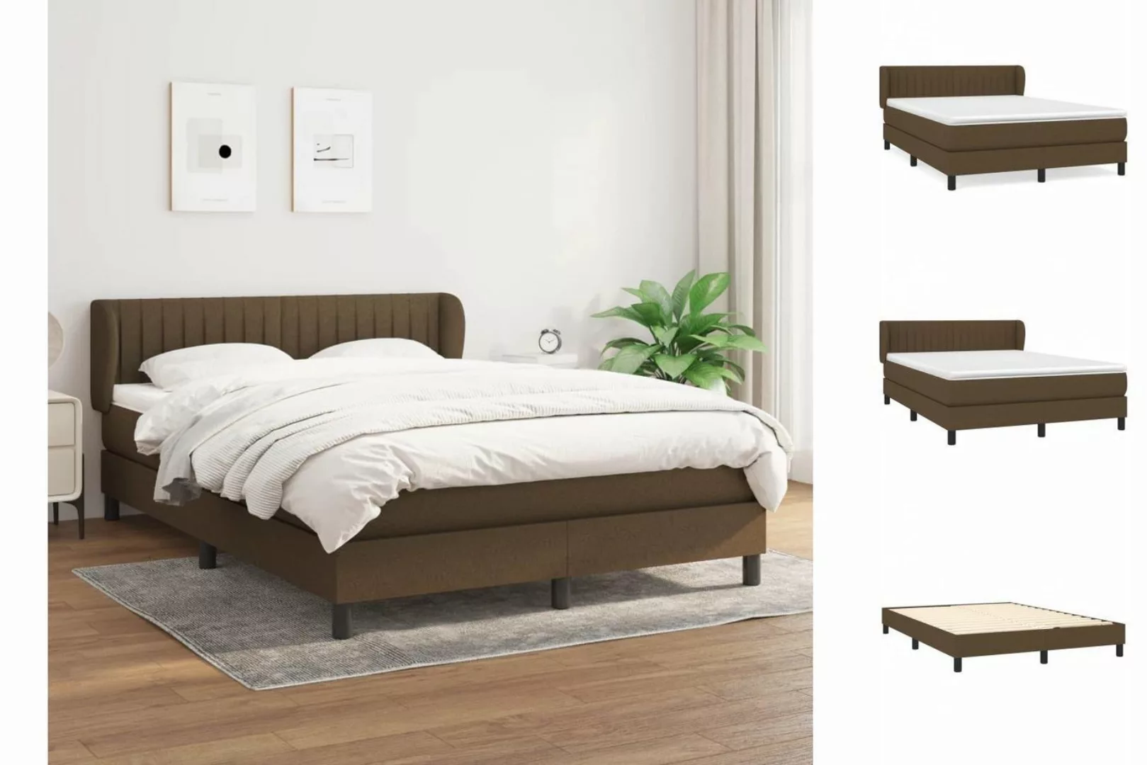 vidaXL Boxspringbett Bett Boxspringbett mit Matratze & Topper Stoff verschi günstig online kaufen