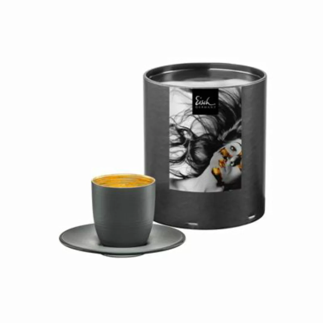 Eisch GERMANY COSMO COLLECT Gold/Grau Espressoglas mit Untertasse Kaffeebec günstig online kaufen