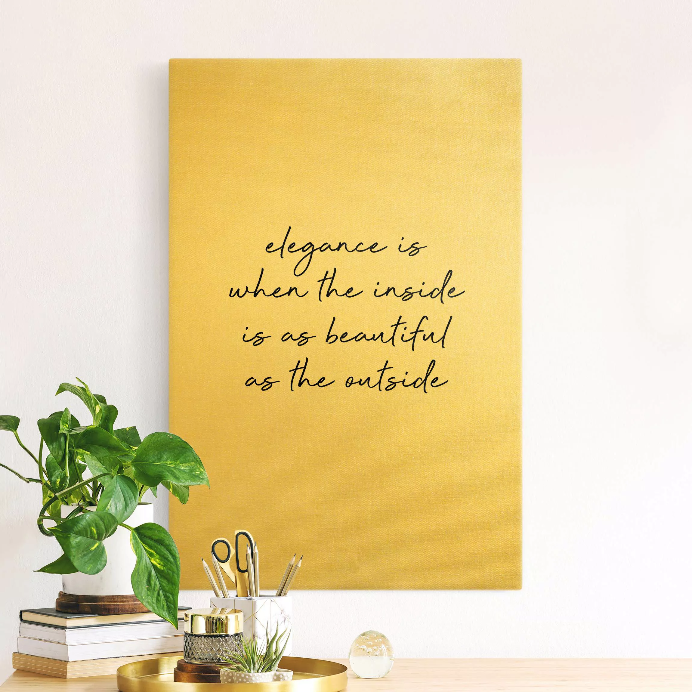 Leinwandbild Gold Elegance Zitat günstig online kaufen