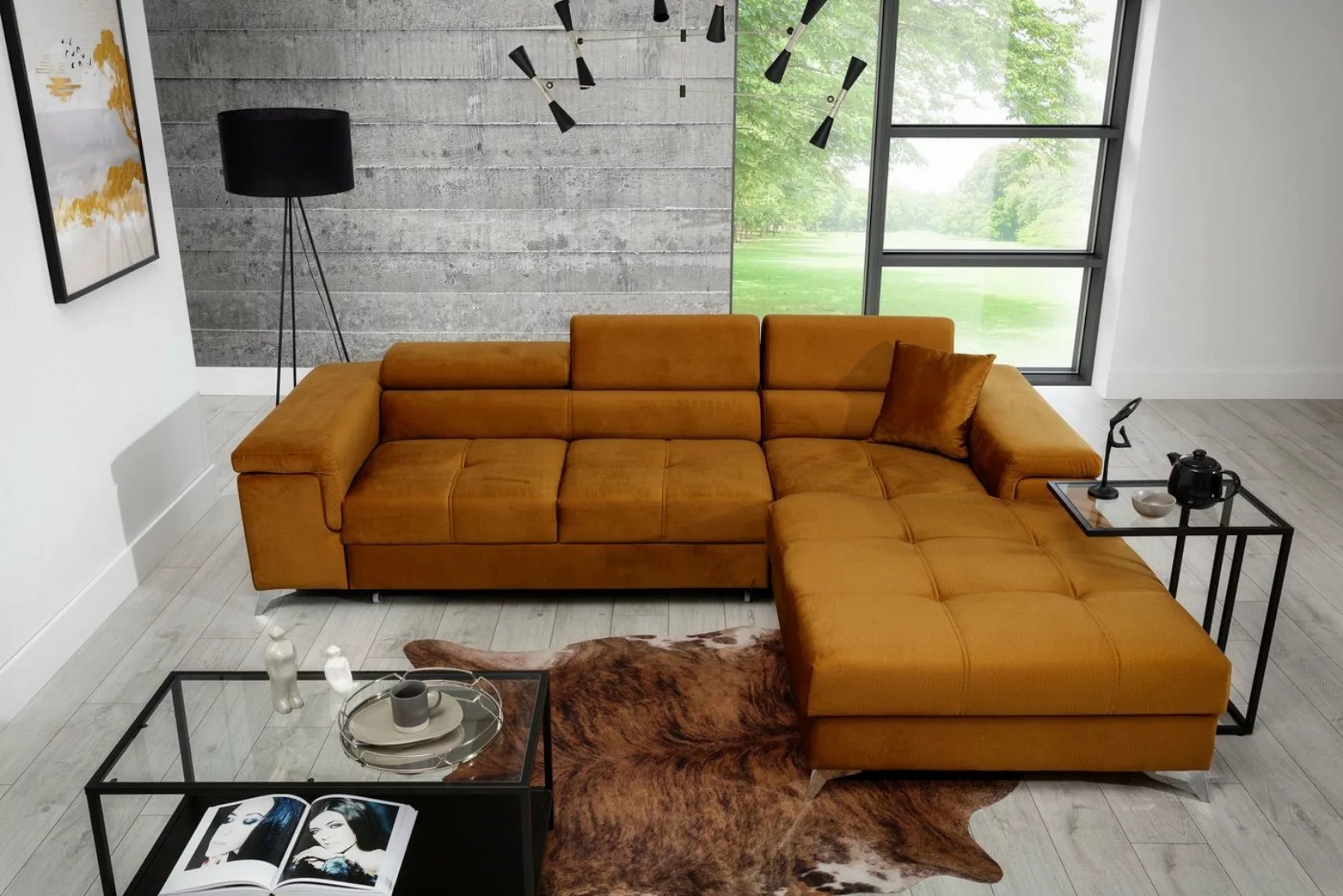 yourhouse24 Ecksofa Ricardo L-form Schlafsofa Wohnlandschaft Links Rechts B günstig online kaufen