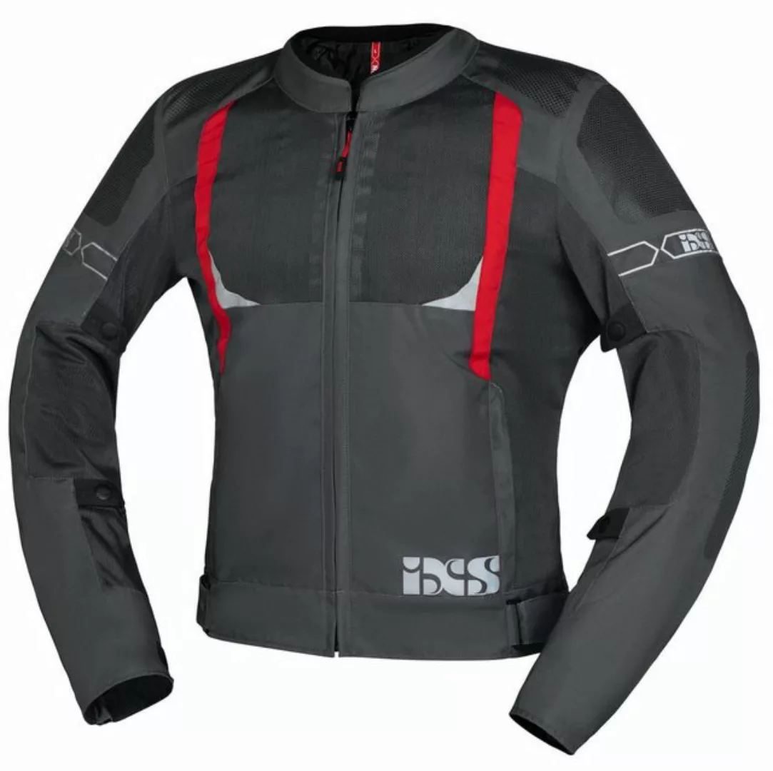 IXS Motorradjacke iXS Sport Jacke Trigonis-Air dunkelgrau-grau-rot 3XL günstig online kaufen