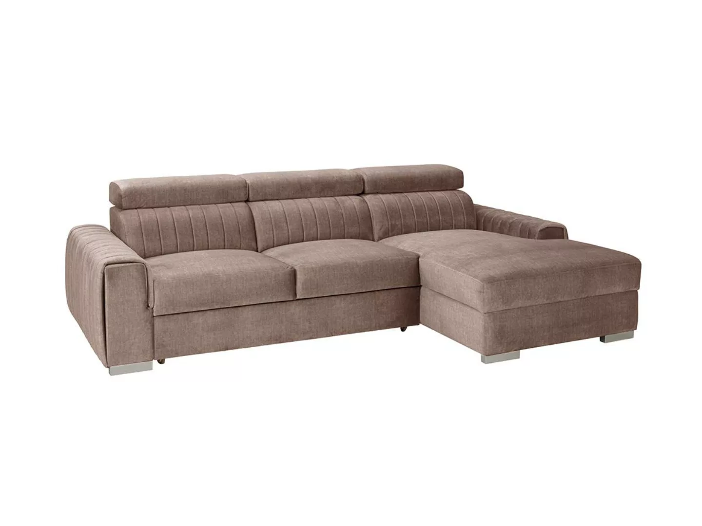 Ecksofa mit Schlaffunktion - Ecke rechts - Stoff - Taupe - LARICA günstig online kaufen