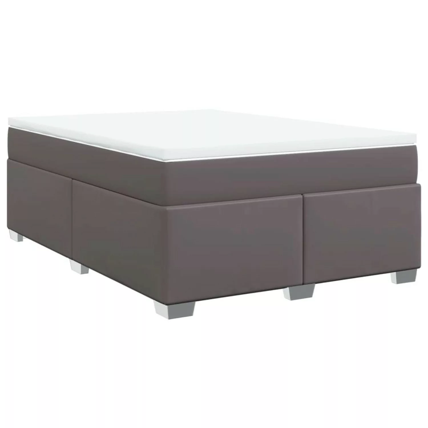 vidaXL Boxspringbett mit Matratze Grau 140x200 cm Kunstleder2097881 günstig online kaufen