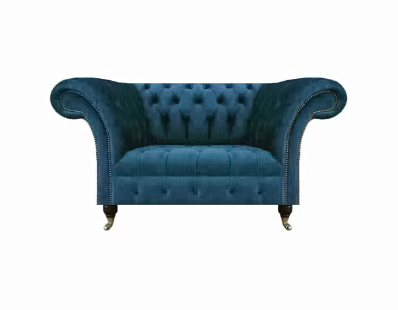 JVmoebel Chesterfield-Sofa Luxus Sofa Couch Zweisitzer Blau Chesterfield Te günstig online kaufen