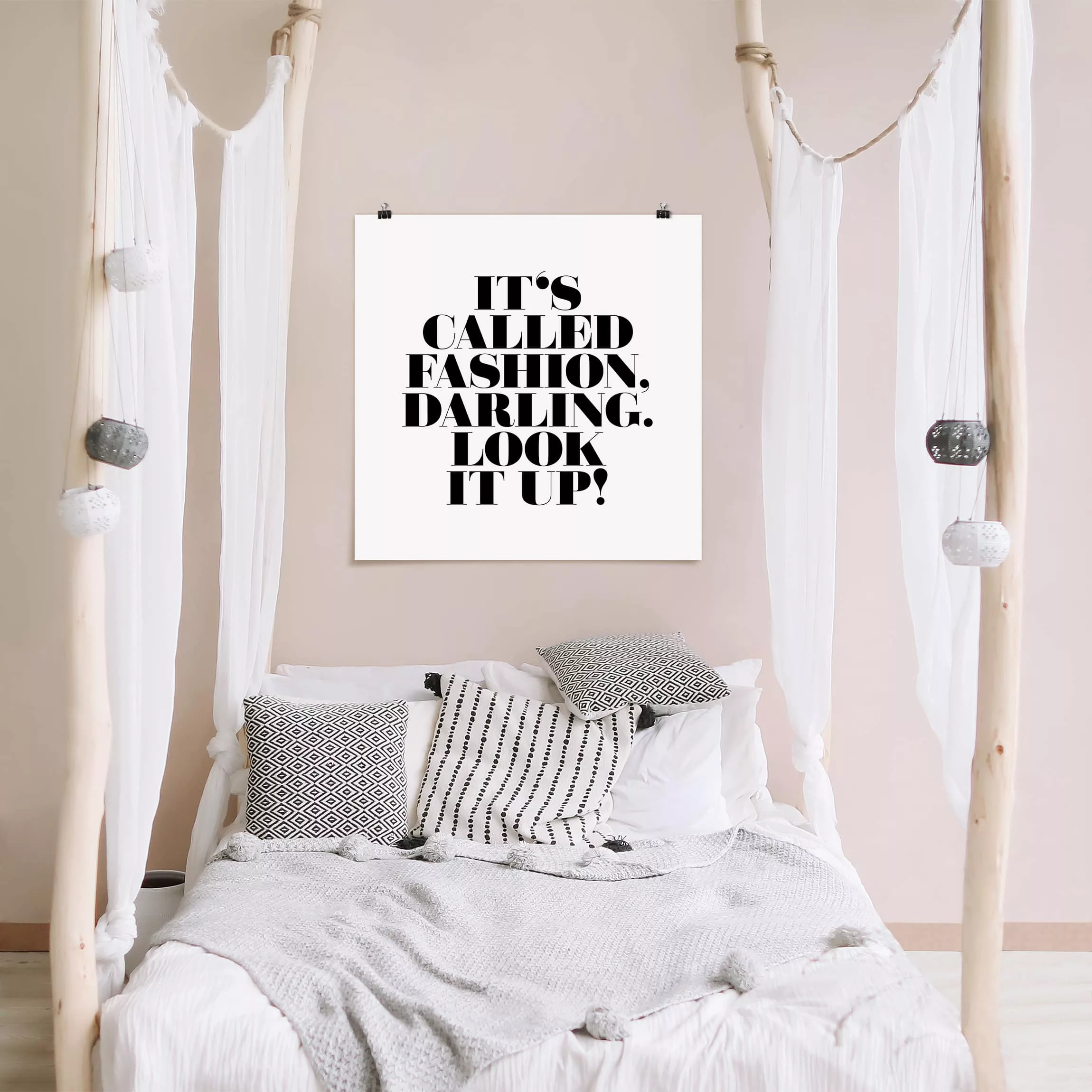 Poster Spruch - Quadrat It's called fashion, Darling günstig online kaufen