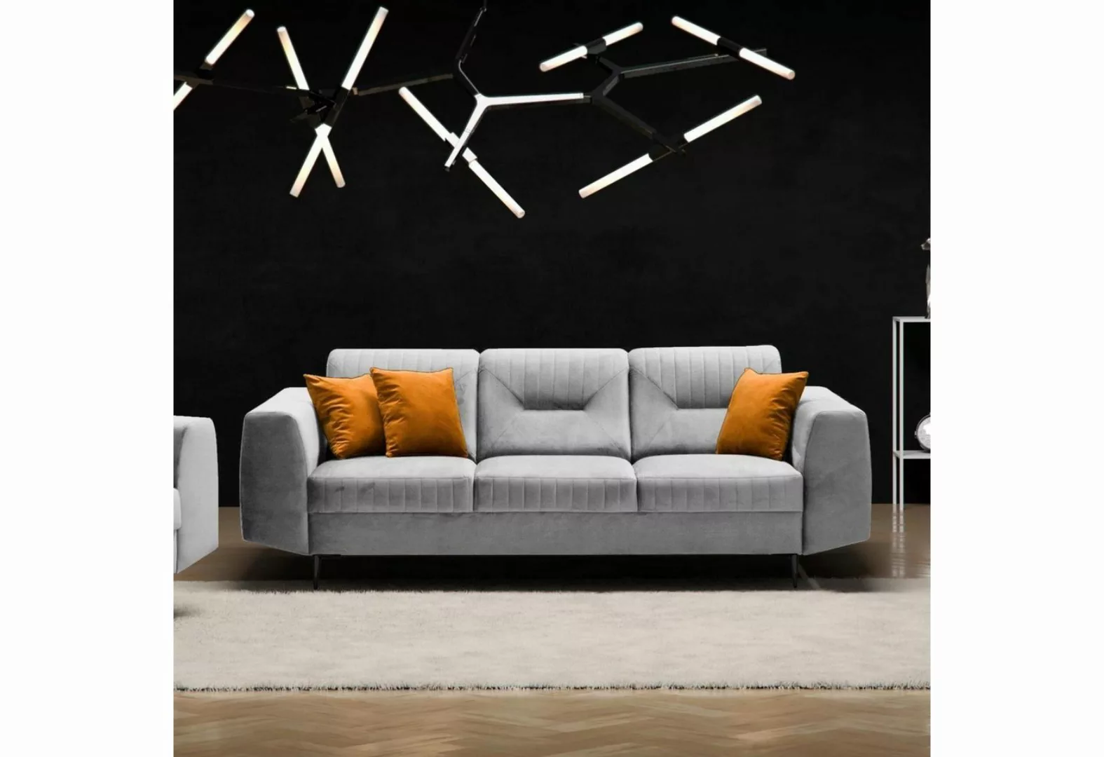 Beautysofa 3-Sitzer VENEZIA, Polstersofa im modernes Design, mit Metallbein günstig online kaufen