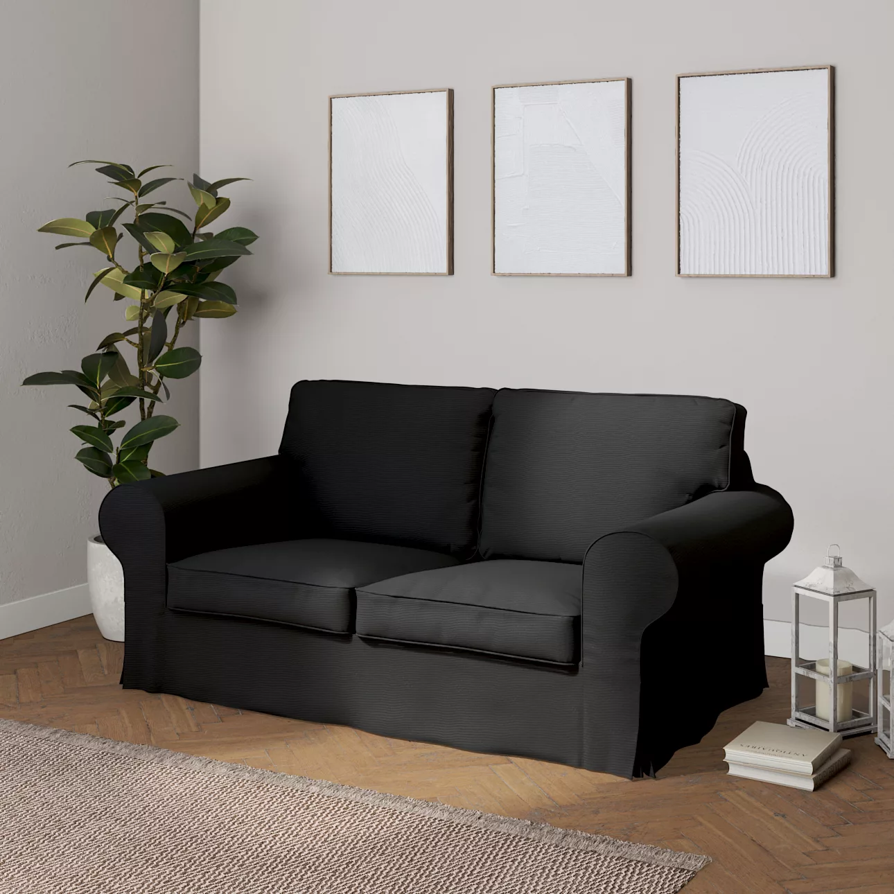 Bezug für Ektorp 2-Sitzer Schlafsofa NEUES Modell, schwarz, Sofabezug für günstig online kaufen