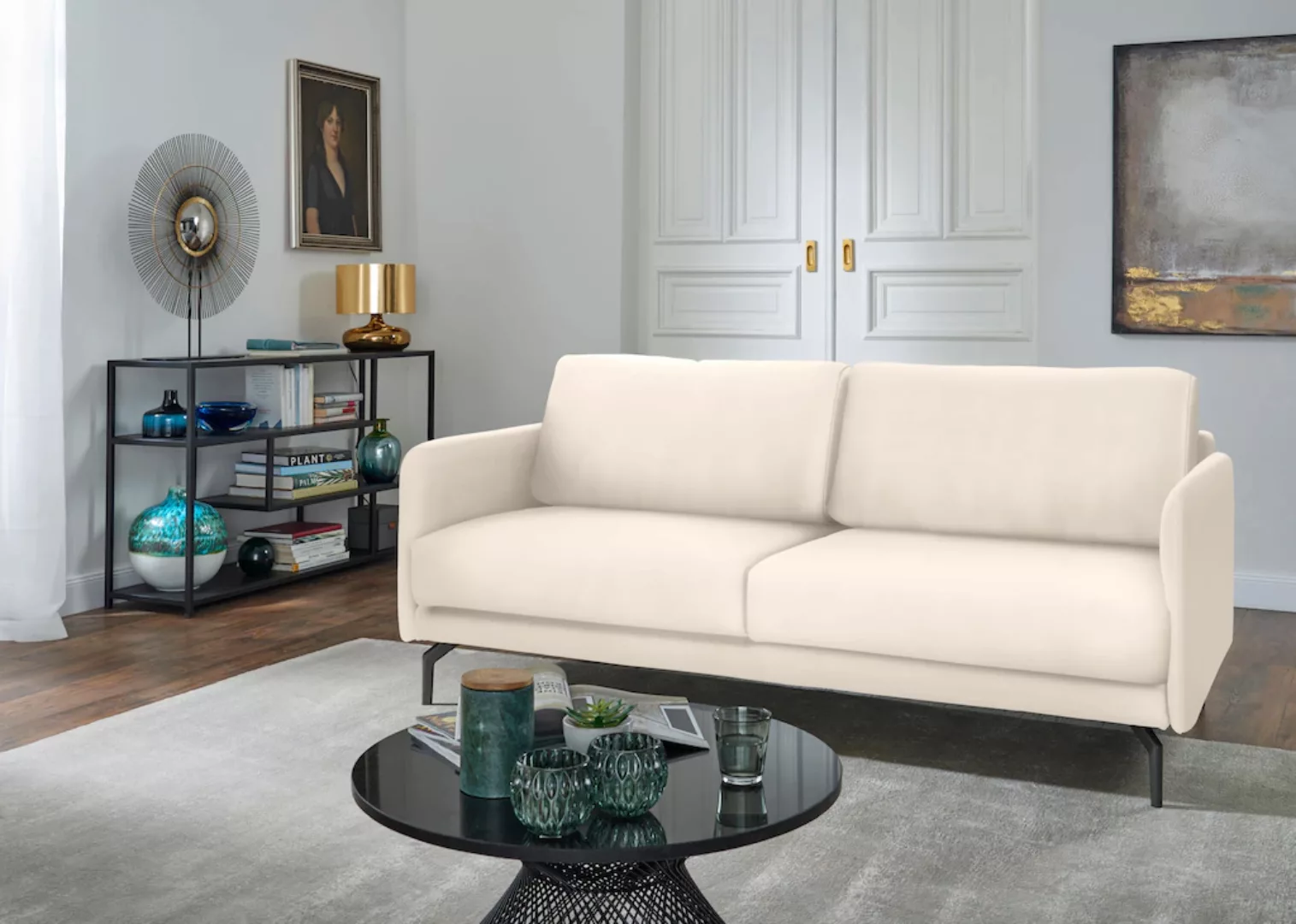 hülsta sofa 2-Sitzer "hs.450", Armlehne sehr schmal, Alugussfüße in umbragr günstig online kaufen