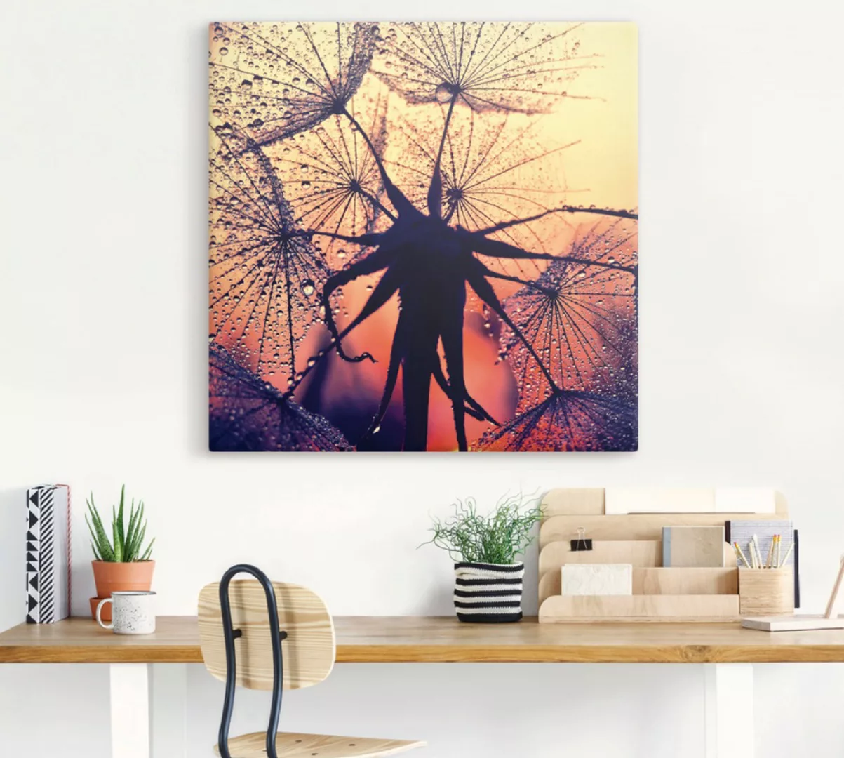 Artland Leinwandbild "Pusteblume im Sonnenuntergang", Blumen, (1 St.), auf günstig online kaufen