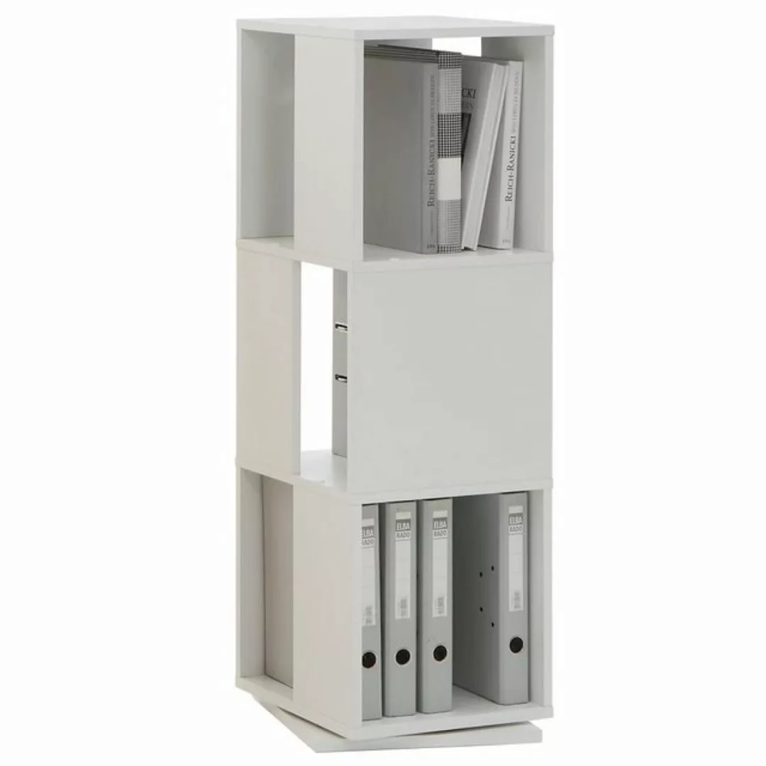 FMD Aktenschrank Drehbarer Aktenschrank Offene Fächer 34×34×108 cm Weiß (1- günstig online kaufen