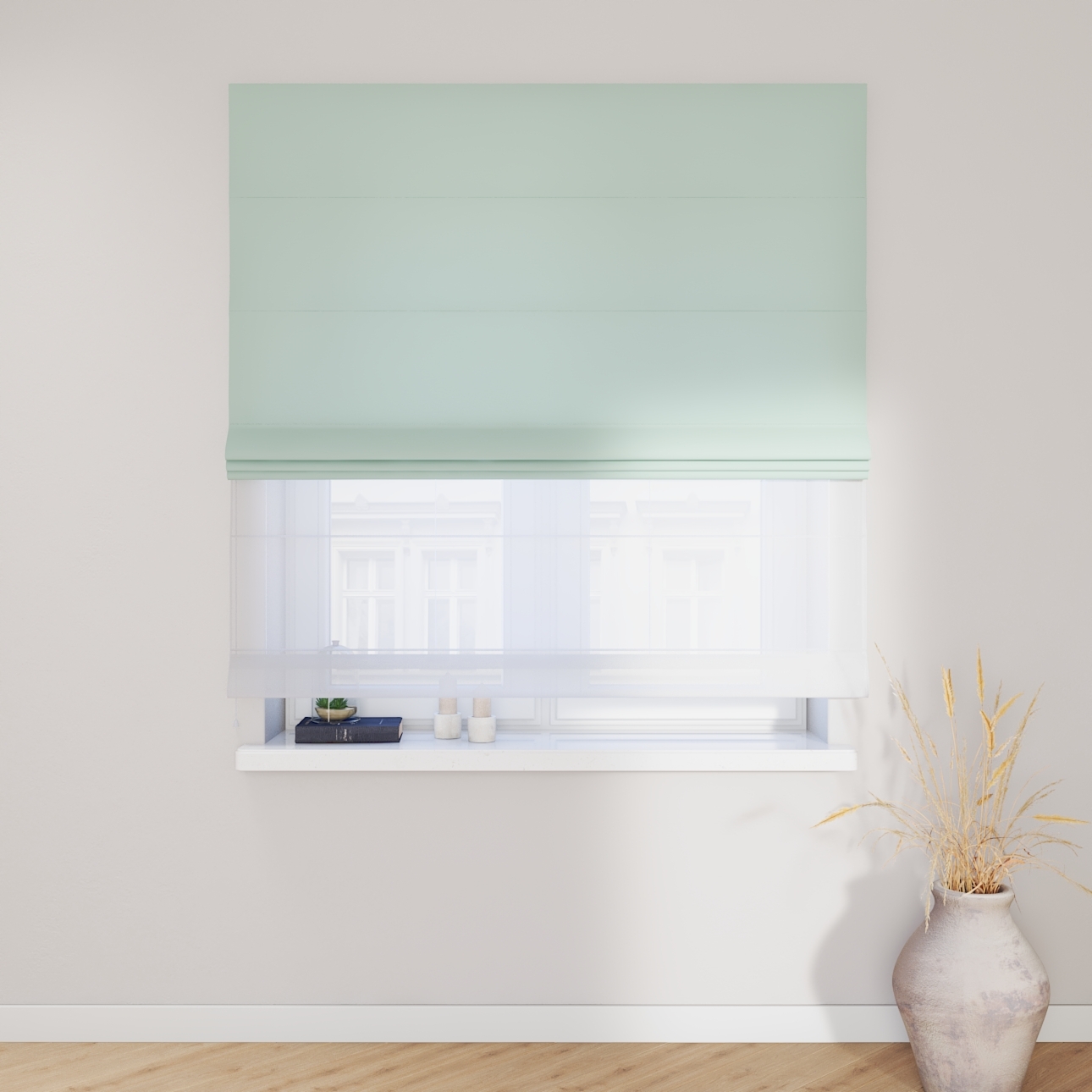 Dekoria Doppelraffrollo Duo, mintgrün, 110 x 150 cm günstig online kaufen