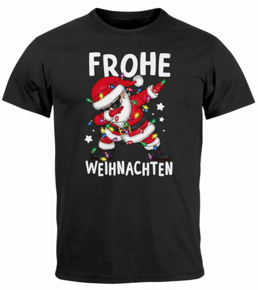 MoonWorks Print-Shirt Herren T-Shirt Frohe Weihnachten Aufdruck Santa Dab W günstig online kaufen