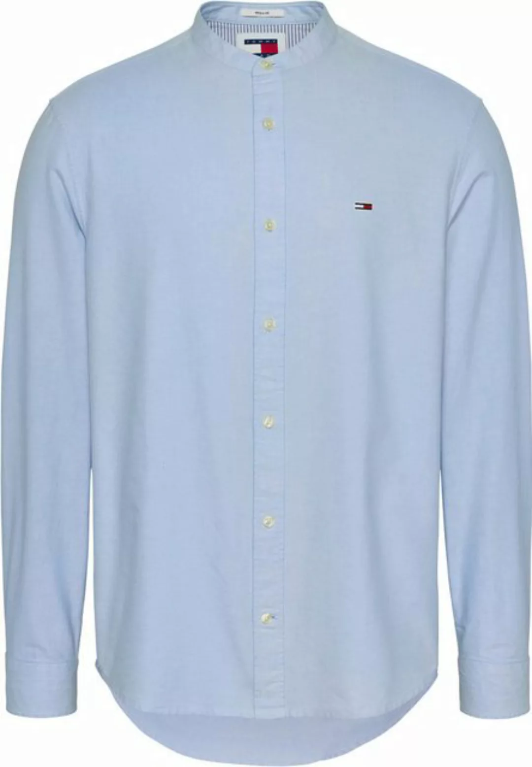 Tommy Jeans Langarmhemd TJM REG OXFORD MAO SHIRT mit Logostickerei günstig online kaufen