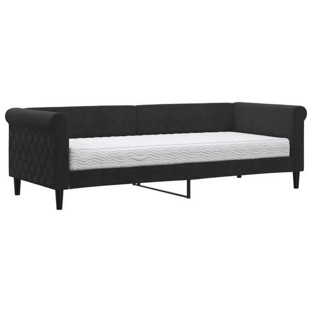 furnicato Bett Tagesbett mit Matratze Schwarz 80x200 cm Samt (1-tlg) günstig online kaufen