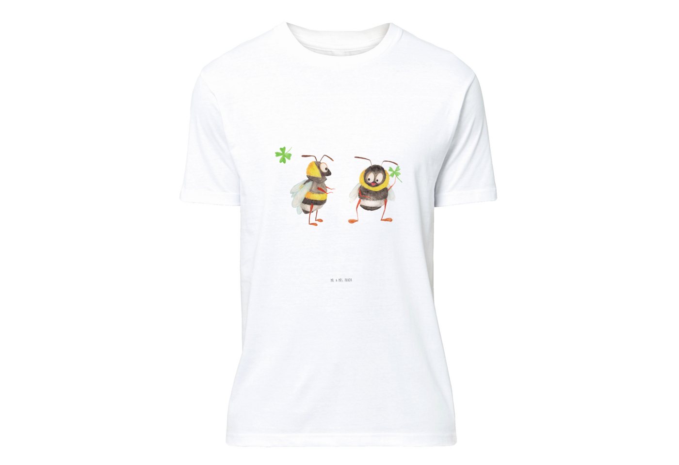 Mr. & Mrs. Panda T-Shirt Hummeln mit Kleeblatt - Weiß - Geschenk, T-Shirt, günstig online kaufen