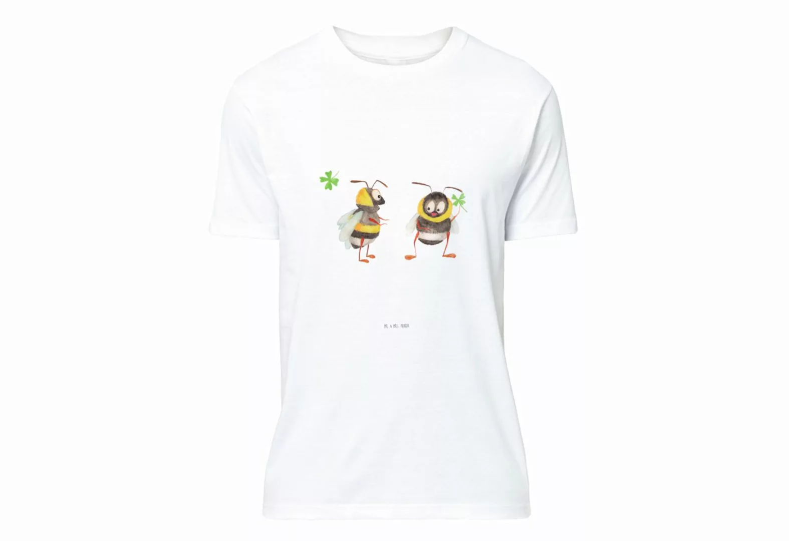 Mr. & Mrs. Panda T-Shirt Hummeln mit Kleeblatt - Weiß - Geschenk, T-Shirt, günstig online kaufen