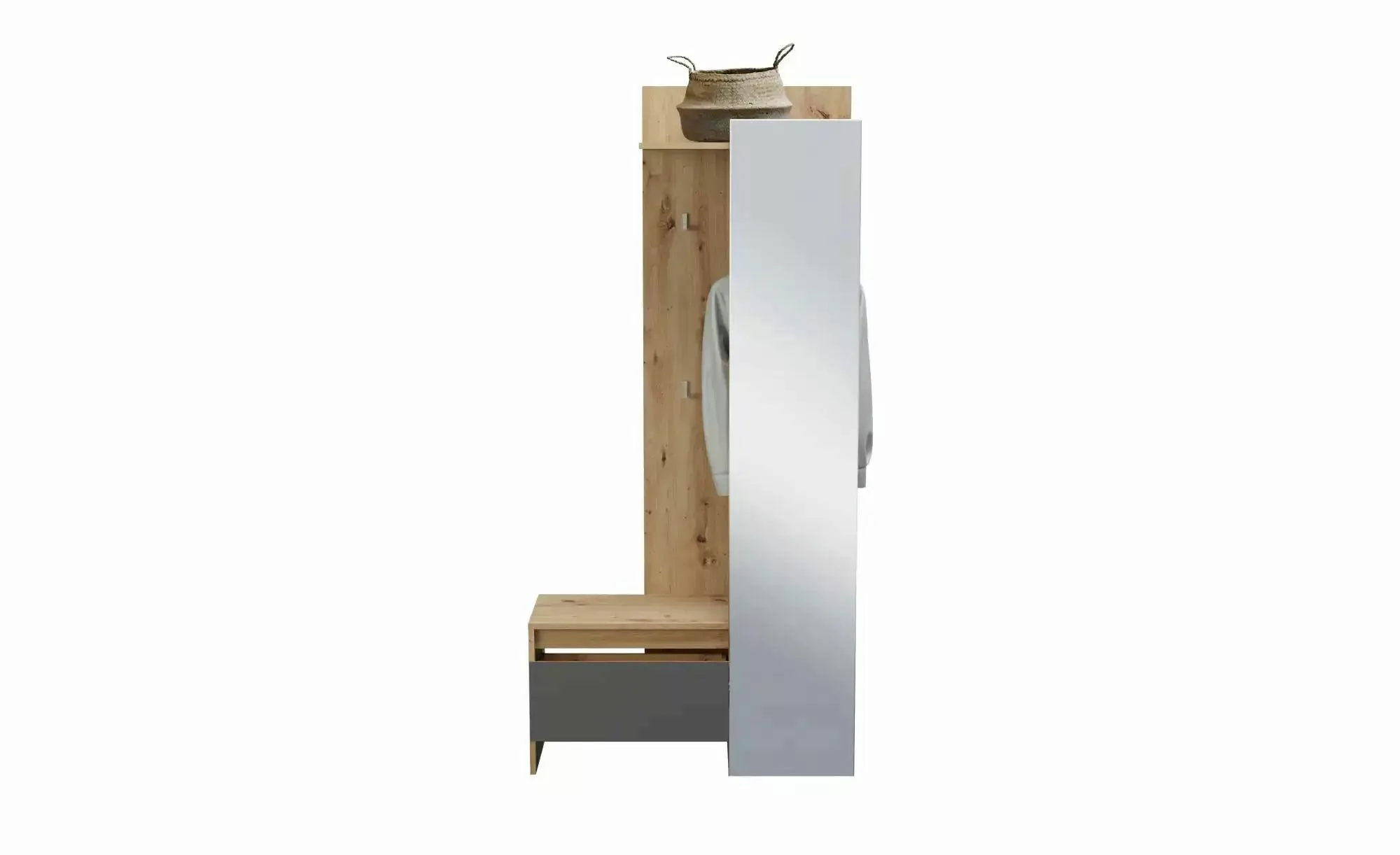 Kompaktgarderobe ¦ grau ¦ Maße (cm): B: 90 H: 189 Garderoben & Kleiderstang günstig online kaufen