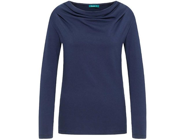 Tranquillo Langarmshirt tranquillo Bio-Damen-Langarmshirt mit Wasserfallau günstig online kaufen