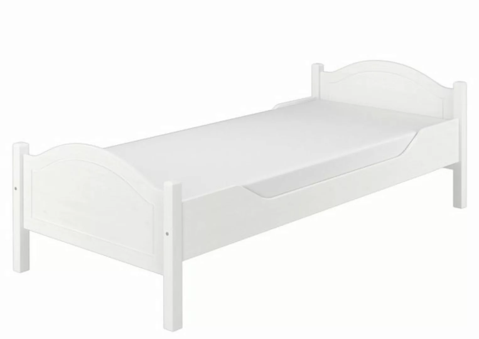 Erst-Holz® Weißes Einzelbett Kiefer 100x200 mit Rost und Matratze weiß Gr. günstig online kaufen