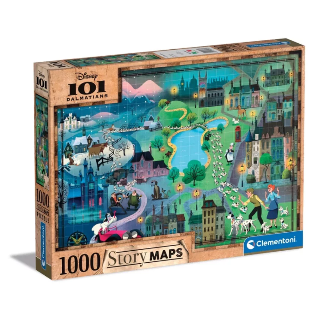 Clementoni 39665 - 1000 Teile Puzzle - 101 Dalmatiner - Disney Maps günstig online kaufen