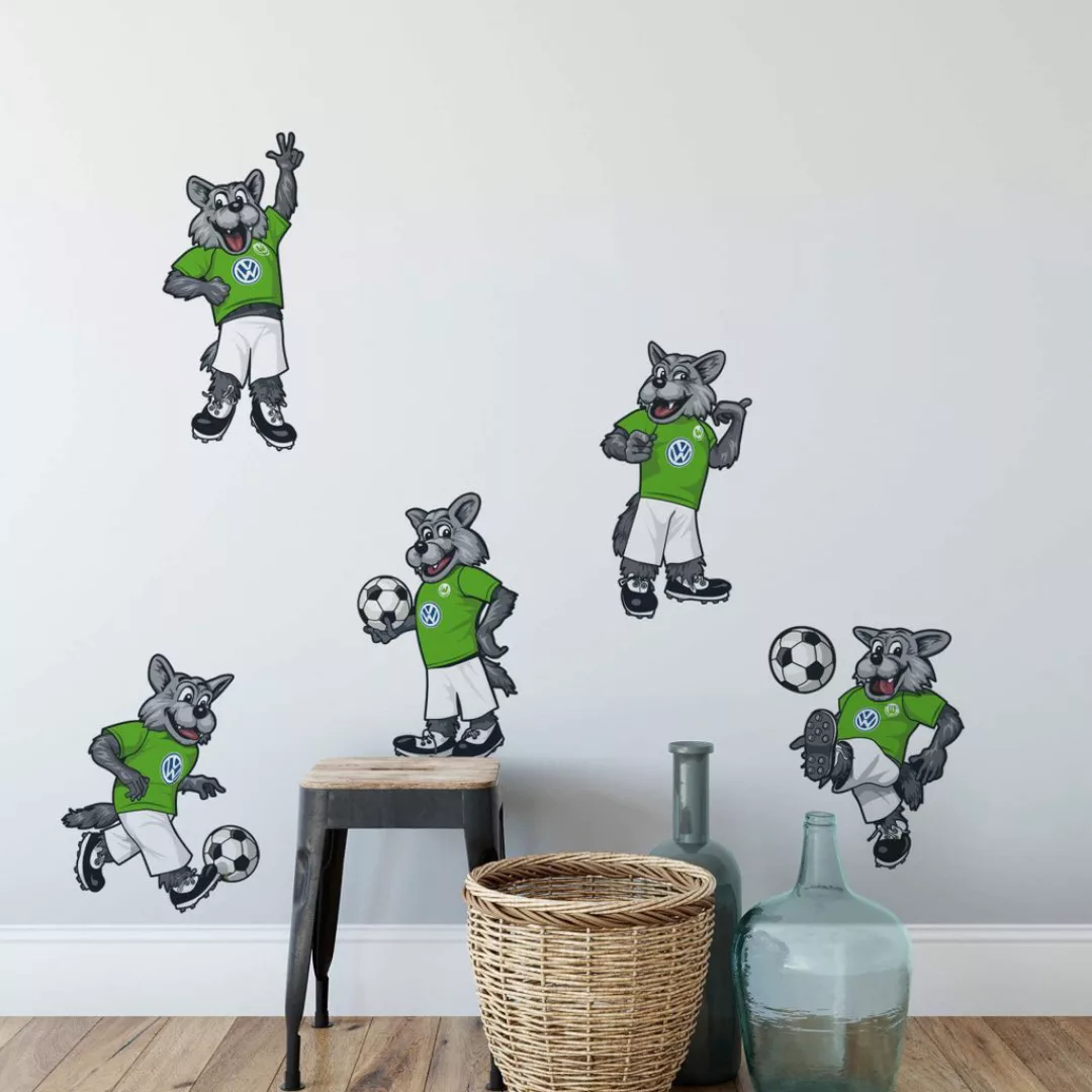 Wall-Art Wandtattoo »VfL Wolfsburg Wölfi Set«, (1 St.), selbstklebend, entf günstig online kaufen