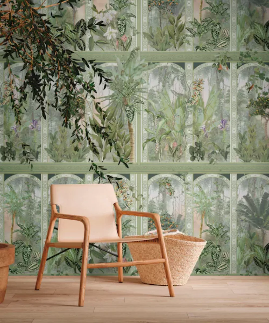 living walls Fototapete »Dschungeltapete Floral«, matt günstig online kaufen
