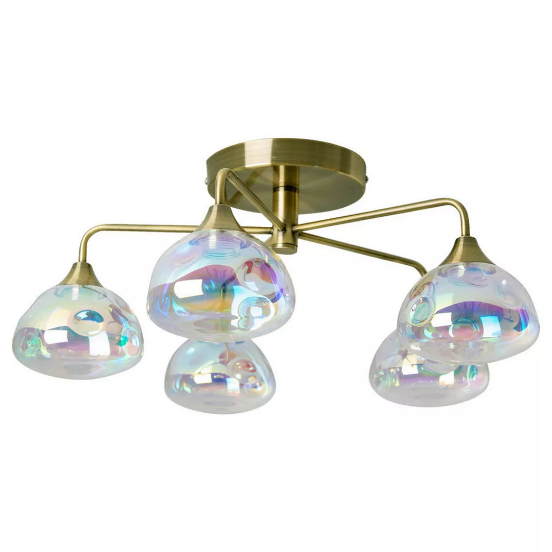 Näve Leuchten Deckenleuchte 1367645 messing Metall Glas B/H/T: ca. 50x23x50 günstig online kaufen