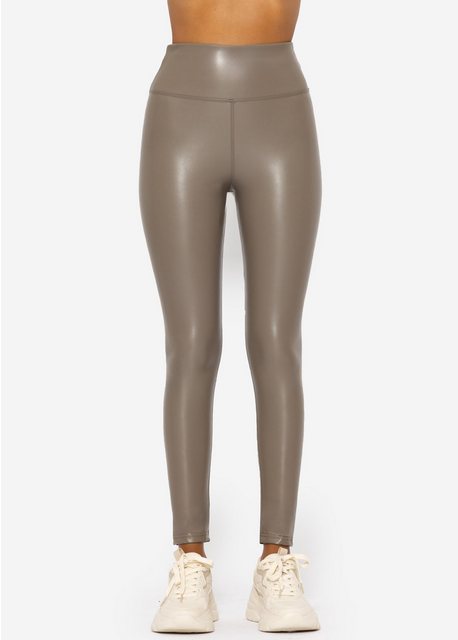 SASSYCLASSY Lederhose Highwaist Thermoleggings Damen in Lederoptik Skinny L günstig online kaufen