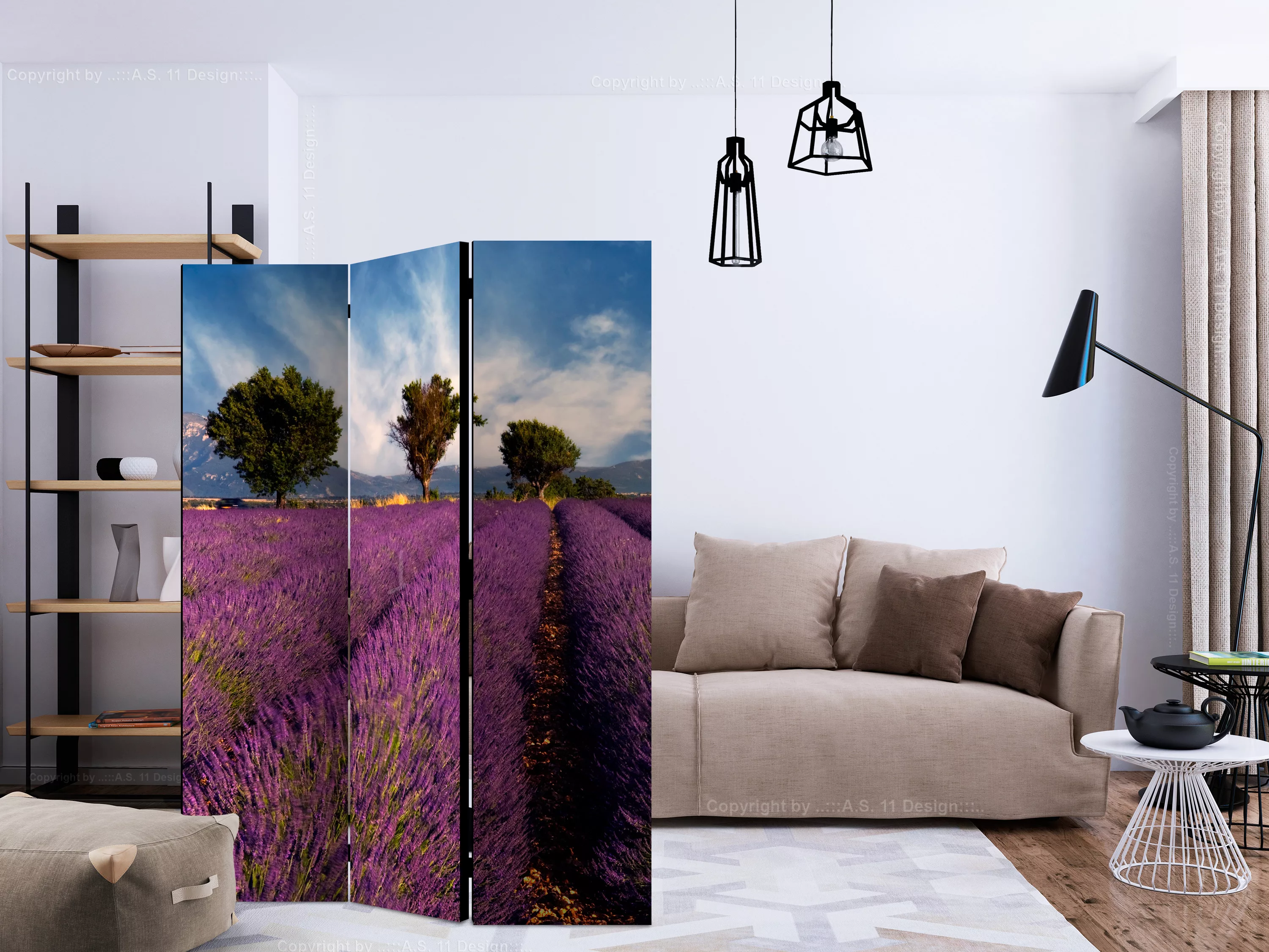 3-teiliges Paravent - Lavender Field In Provence, France [room Dividers] günstig online kaufen