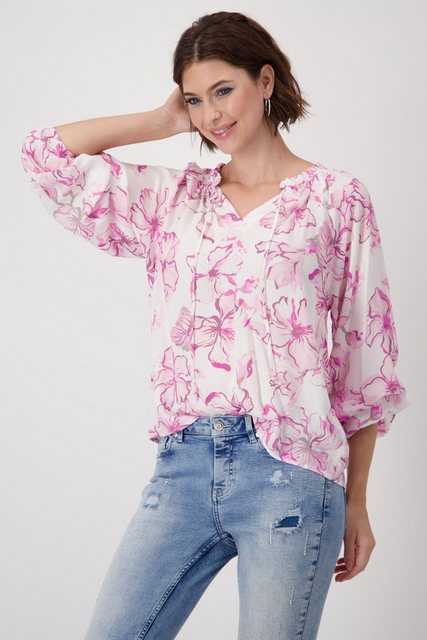 Monari Blusenshirt Bluse mit Blumenmuster bubblegum gemustert günstig online kaufen