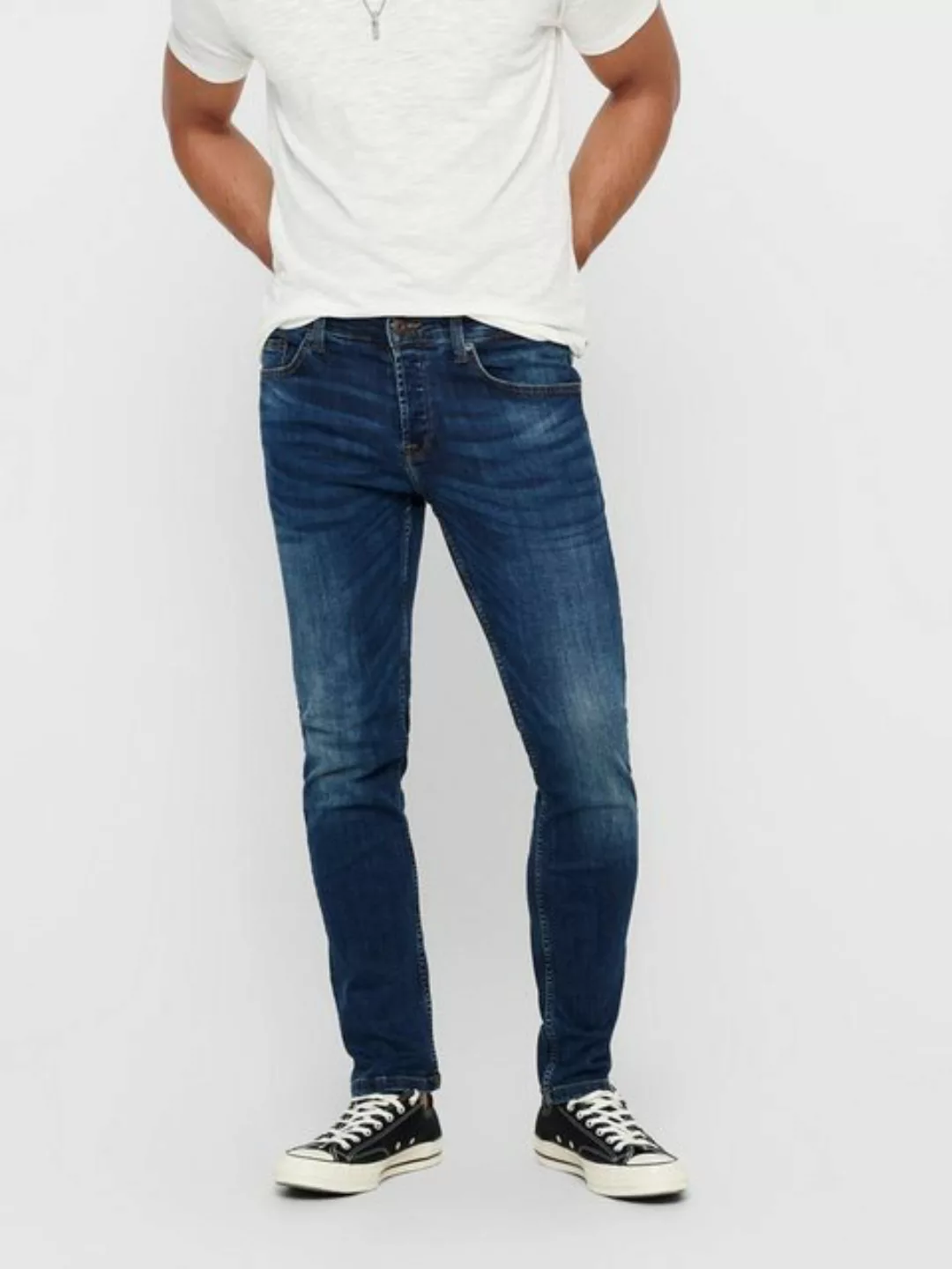 Only & Sons Herren Jeans ONSWEFT 5076 PK - Straight Fit - Blau - Medium Blu günstig online kaufen