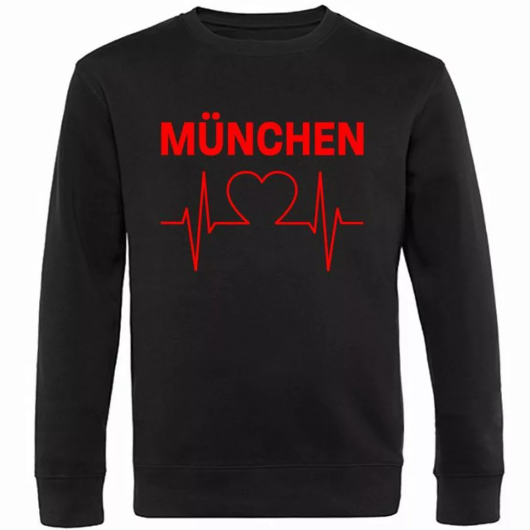 multifanshop Sweatshirt München rot - Herzschlag - Pullover günstig online kaufen