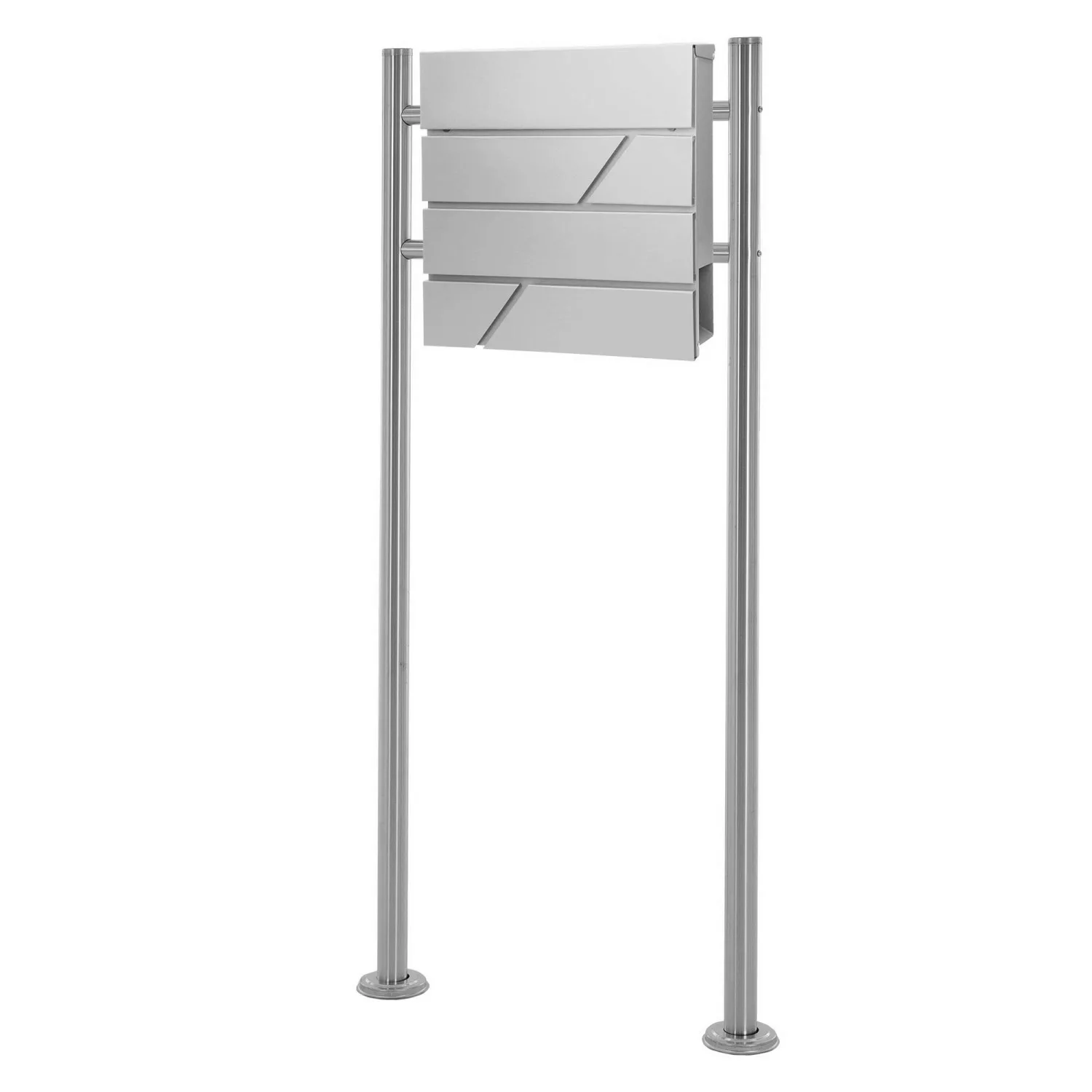 ML-Design Standbriefkasten Hellgrau 37x11x37cm mit Zeitungsfach Pfosten Sil günstig online kaufen