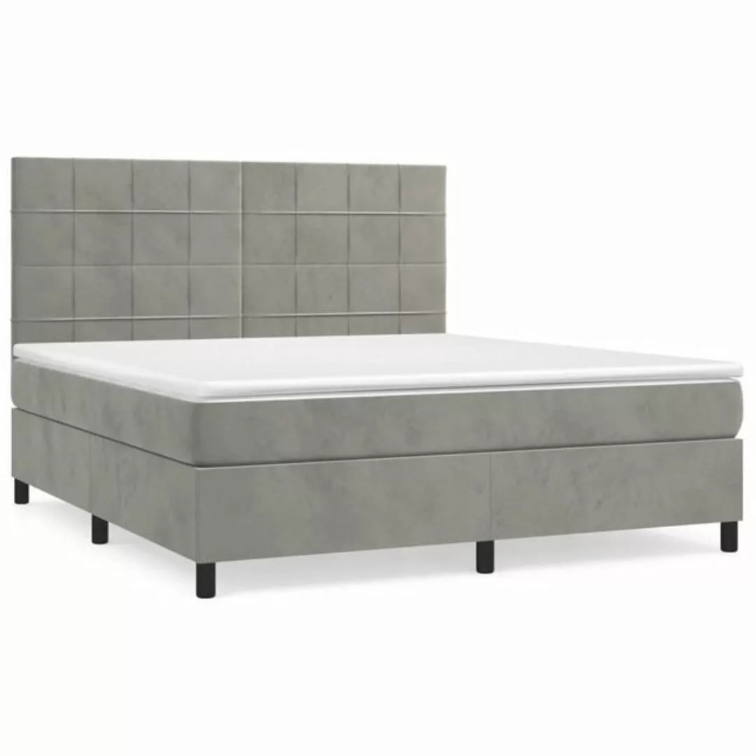 vidaXL Boxspringbett Bett Boxspringbett mit Matratze komplett Samt (160 x 2 günstig online kaufen