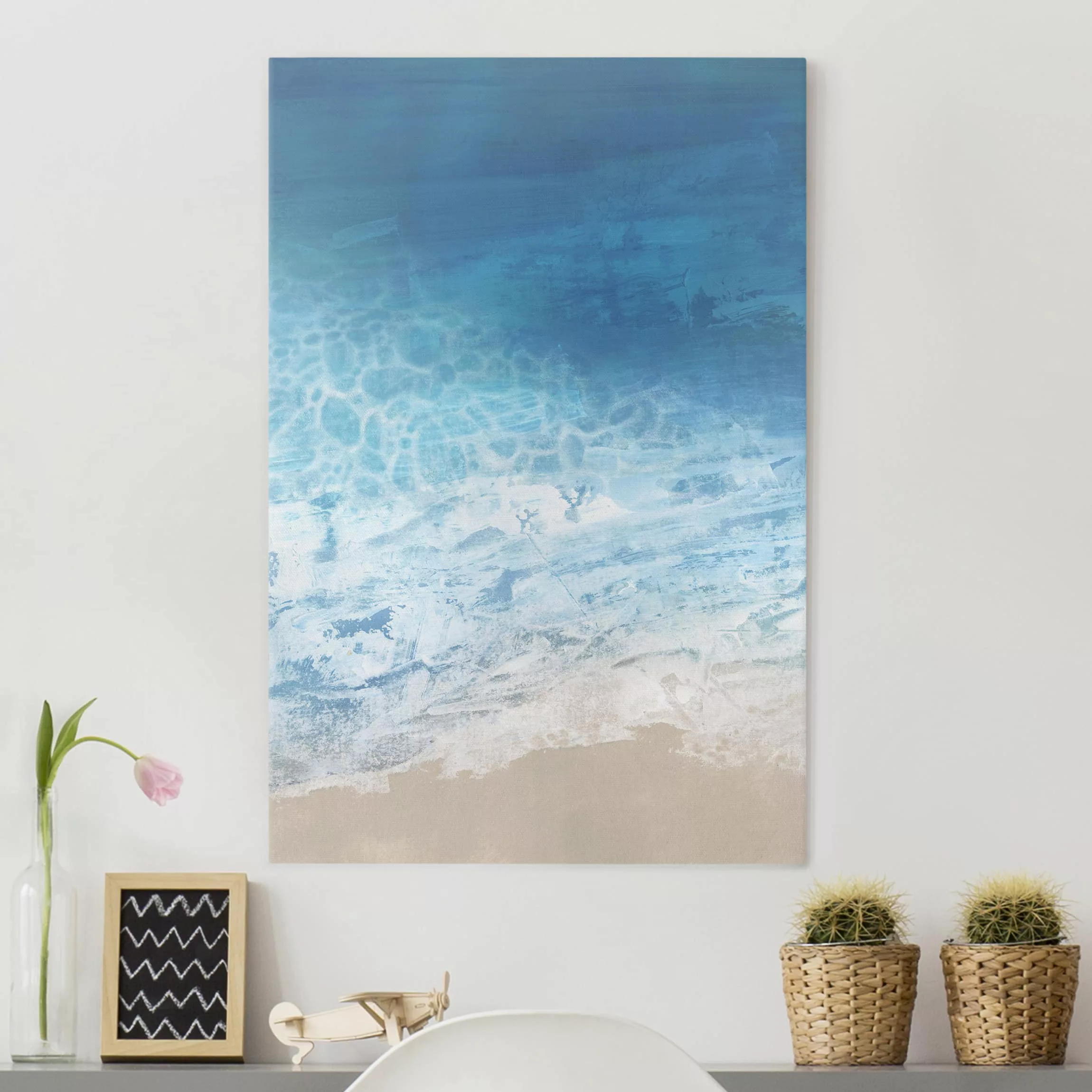 Leinwandbild Strand - Hochformat Ebbe und Flut in Farbe I günstig online kaufen