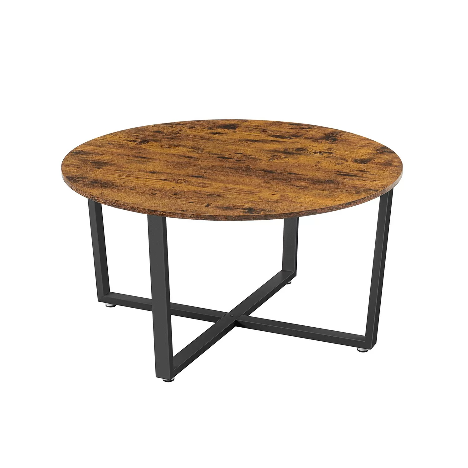 Vasagle Couchtisch Ø 88 cm x 47 cm Braun-Schwarz günstig online kaufen