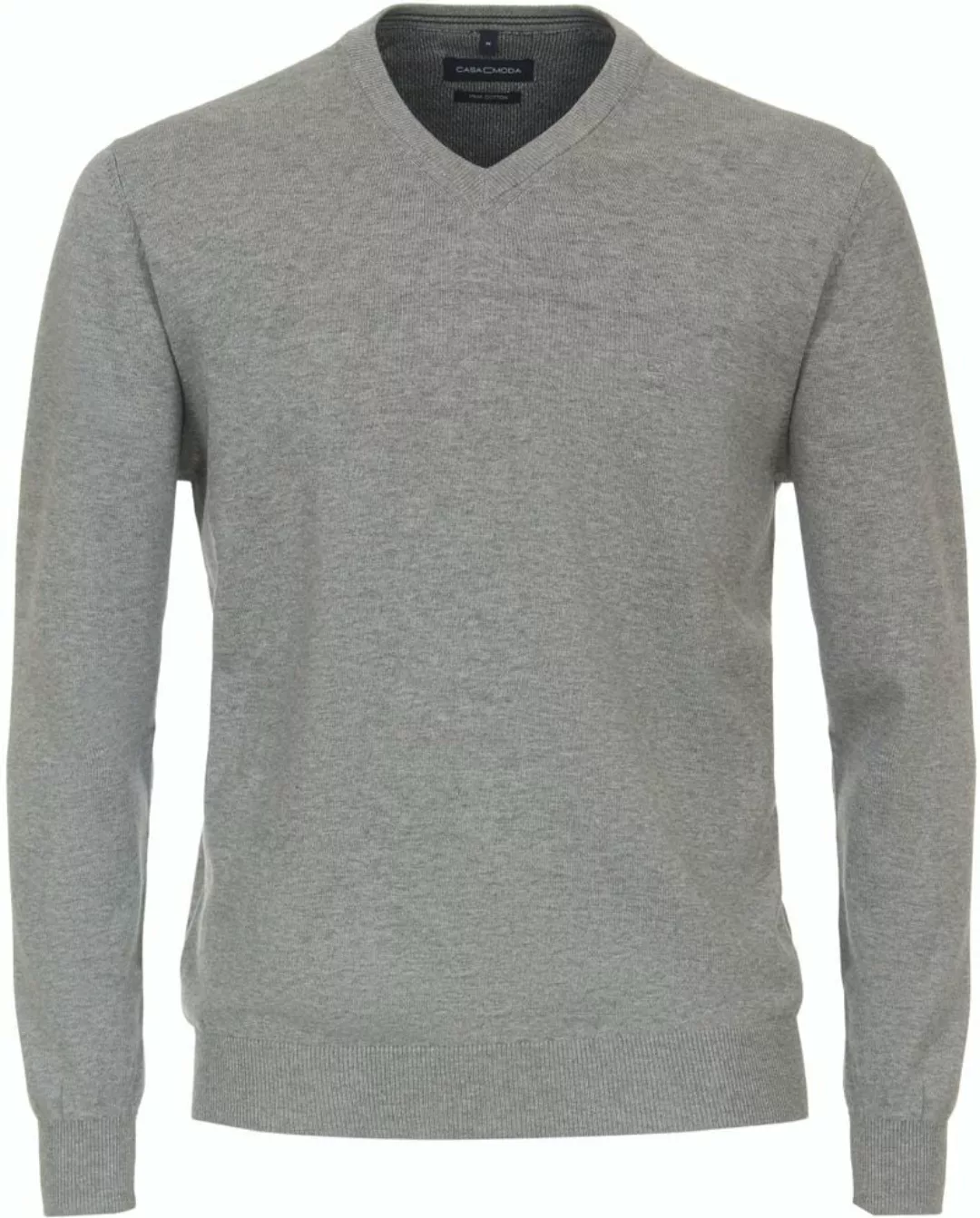 Casa Moda Pullover V-Ausschnitt Grau - Größe 4XL günstig online kaufen