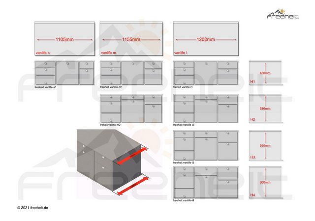 freeheit Schrankmodule (Heckküche Campingküche Campingeinbau Campingmodul C günstig online kaufen