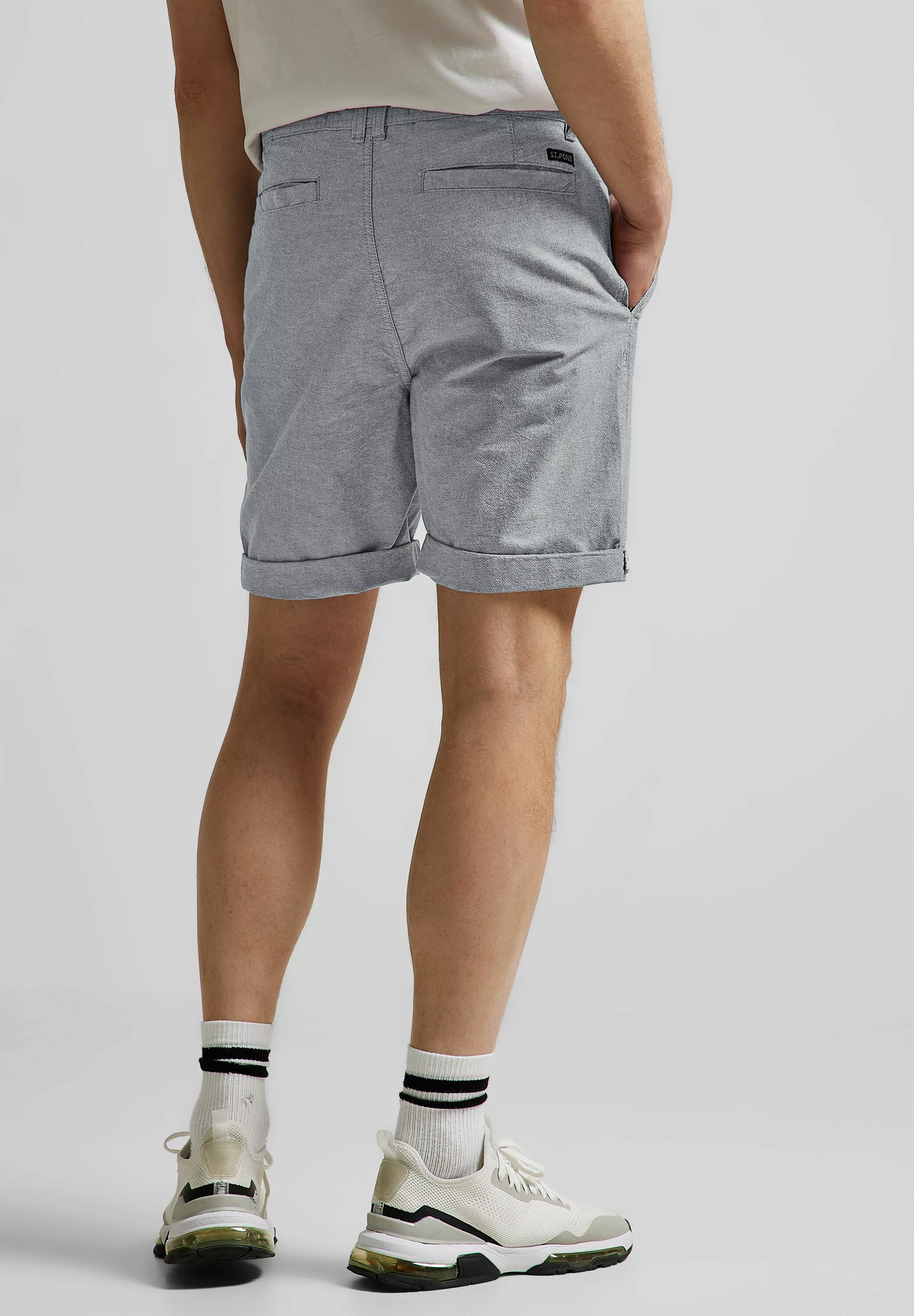 STREET ONE MEN Chinoshorts mit umgeschlagenem Saum günstig online kaufen