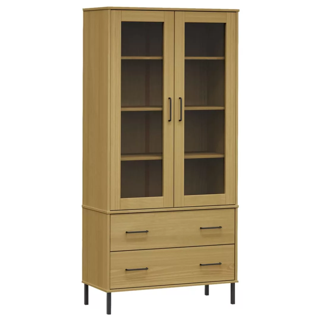 Vidaxl Bücherschrank Oslo Metallbeine Braun 85x35x172,5 Cm Massivholz günstig online kaufen