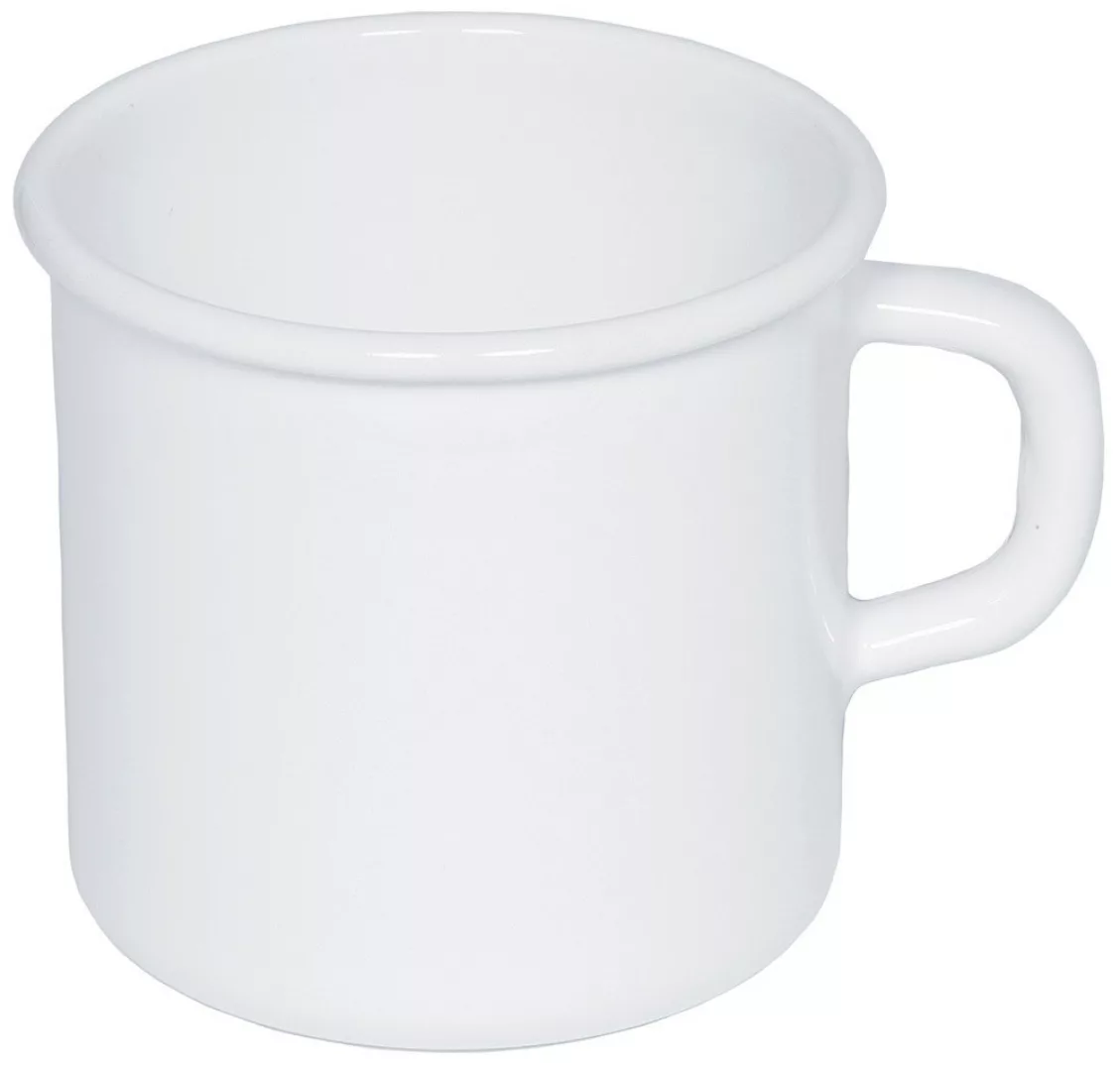 Riess Classic Weiß Becher / Topf mit Bördel 9 cm / 0,5 L - Emaille günstig online kaufen