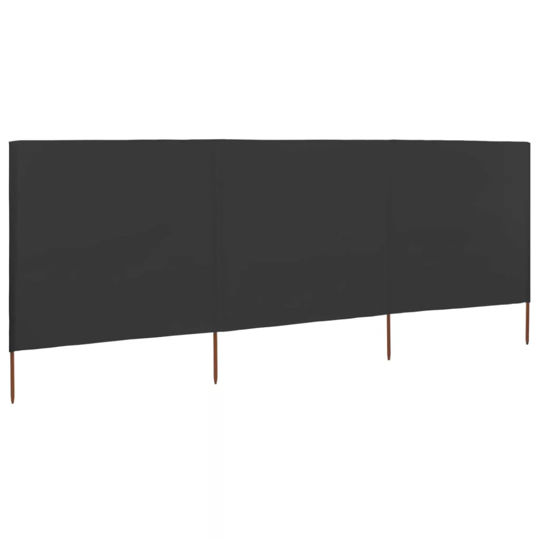 3-teiliges Windschutzgewebe 400 X 160 Cm Anthrazit günstig online kaufen