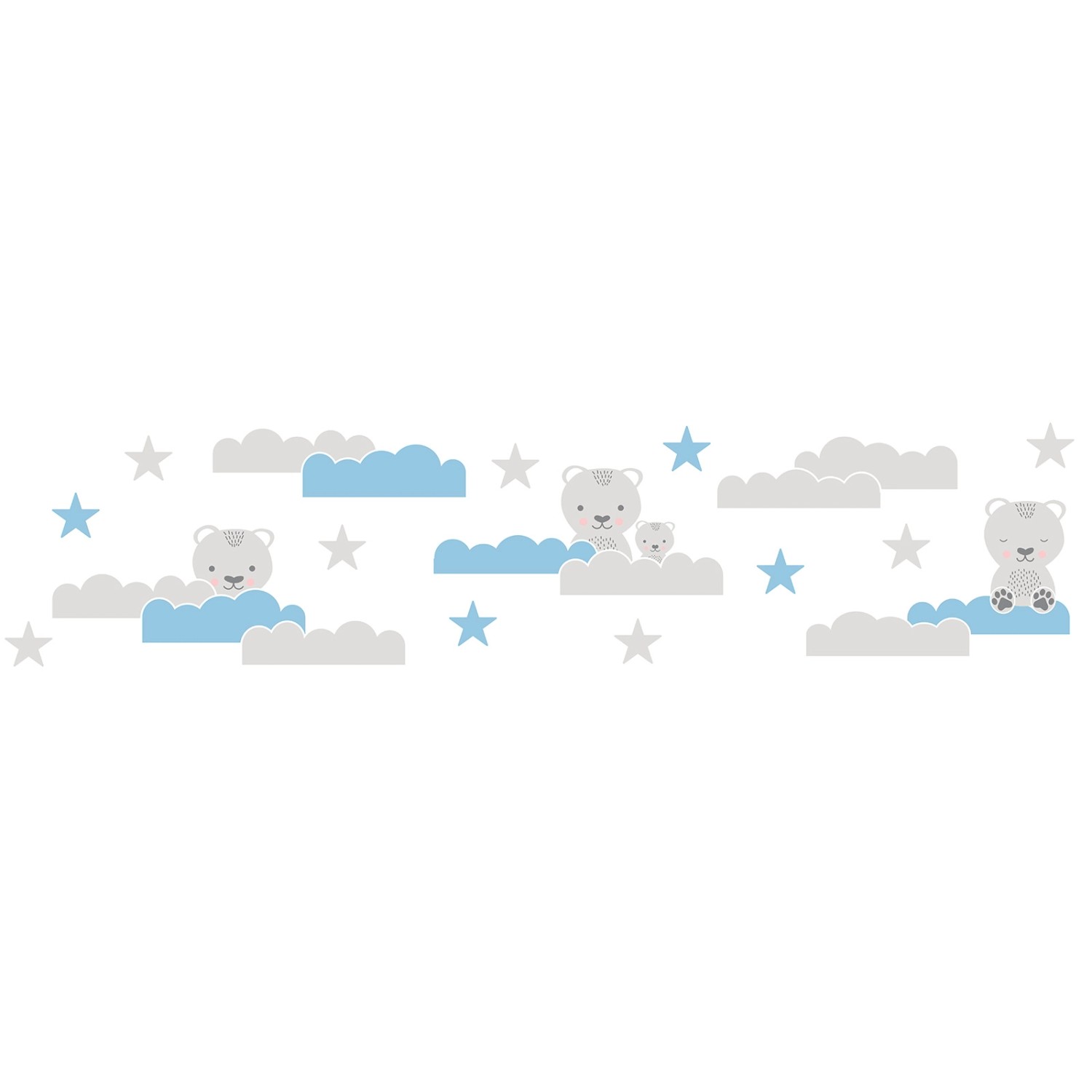Bricoflor Kinderzimmer Bordüre Selbstklebend Baby Tapete mit Wolken Grau He günstig online kaufen