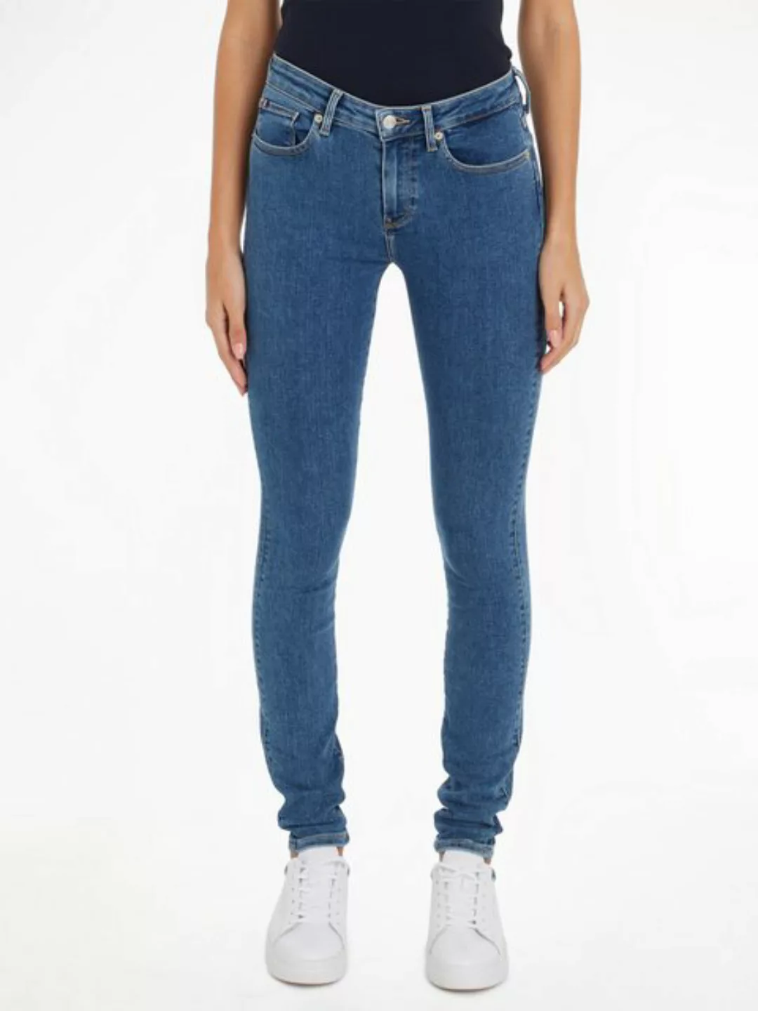 Tommy Hilfiger Skinny-fit-Jeans COMO SKINNY RW BLACK mit Tommy Hilfiger Log günstig online kaufen